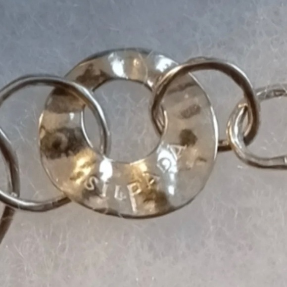 Silpada Hammered Sterling Silver ‘PAPER CHAIN’ Circle Links Bracelet B1217 - Picture 11 of 16